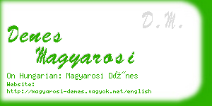 denes magyarosi business card